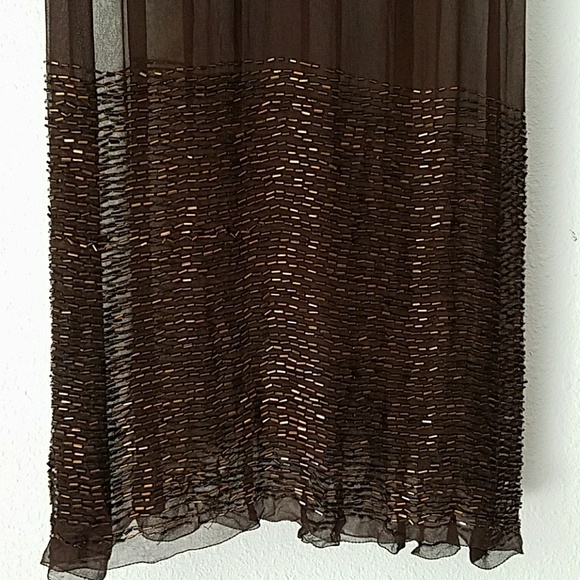 Vintage  1920s 1930s Brown and Copper Beaded Gown - Picture 7 of 7